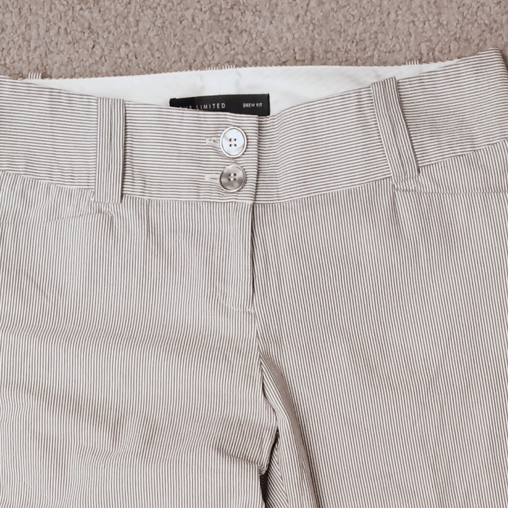 The Limited Slim Pinstripe Trousers in Blue and White